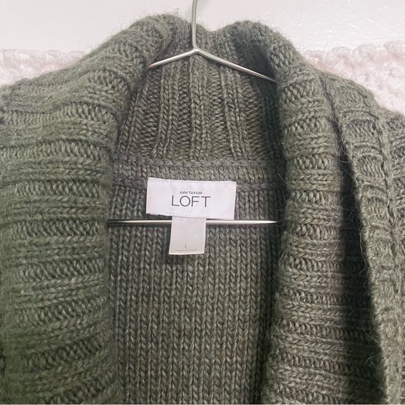 Ann Taylor LOFT Wool Alpaca Blend Sweater Shawl Collar Pullover Large - Picture 3 of 9